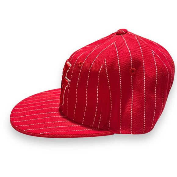 New York Yankees Steps Baseball Pro Modal Fitted Hat Mens Medium Red Striped - Picture 4 of 9